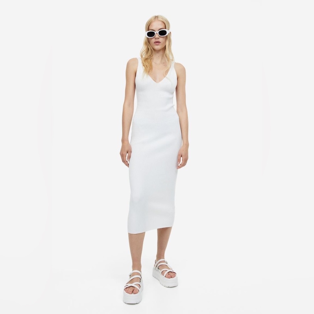 H&M Rib-Knit Bodycon Dress (Size SM)